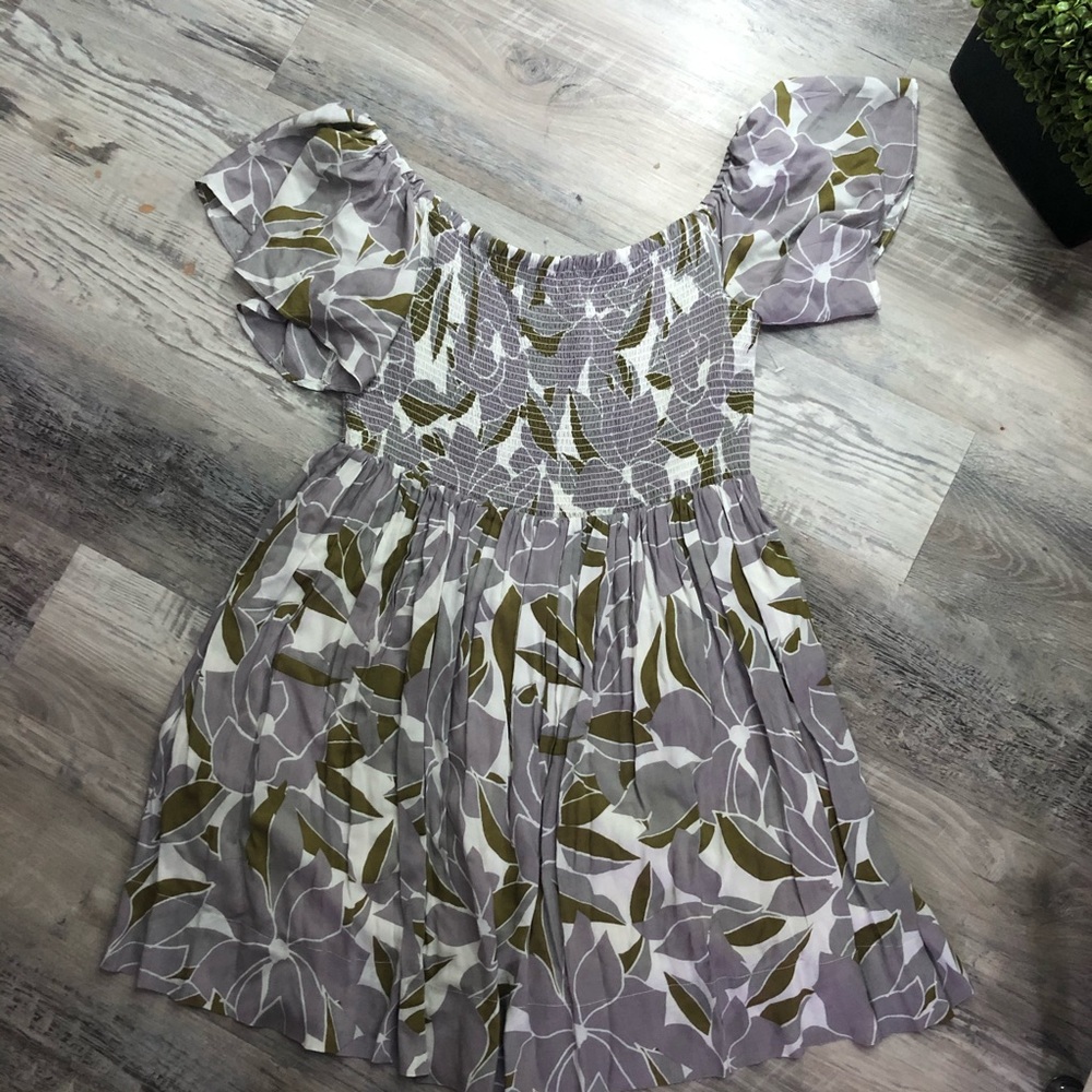 Free People Louise Smocked Off the Shoulder Mini - Picture 8 of 10